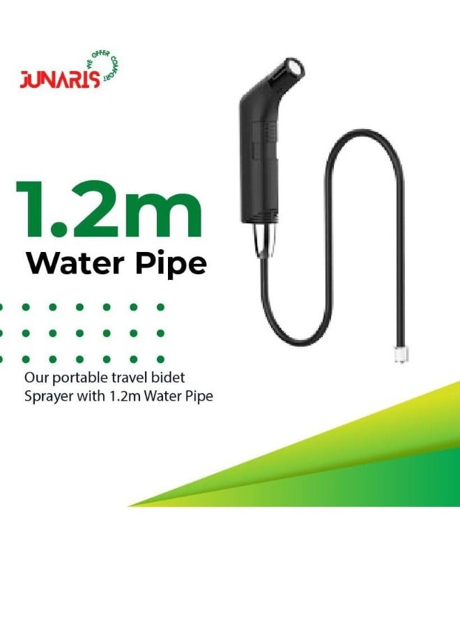 Junaris Portable Bidet Sprayer Set For Travel | Rechargeable Bidet   Sprayer | Handheld Camping Bidet Shower Sprayer with 2.3L Water Tank, 800mAh Battery,Foldable Plastic Bag (Black)