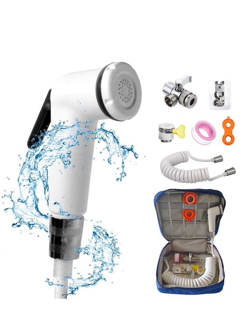 Travel Shattaf Set Travel Bidet,Portable Bidet, Travel Shattaf Set, Travel Bidet Hose Extendable Upto 220CM with Fuaucet Aerato in a Travel Bag