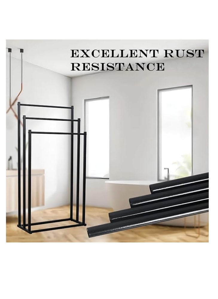 3 Tier Freestanding Towel Rack Multifunctional Drying Stand with 3 Bars Metal Towel Holder