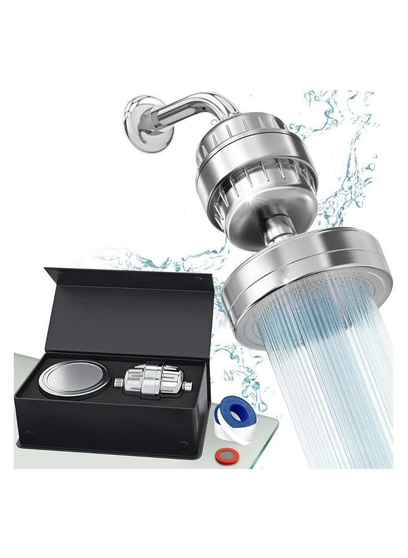 Filtered Shower Head Set 20+3 Stage Shower Filter for Hard Water Removes Chlorine and Harmful Substances - Showerhead Filter High Output