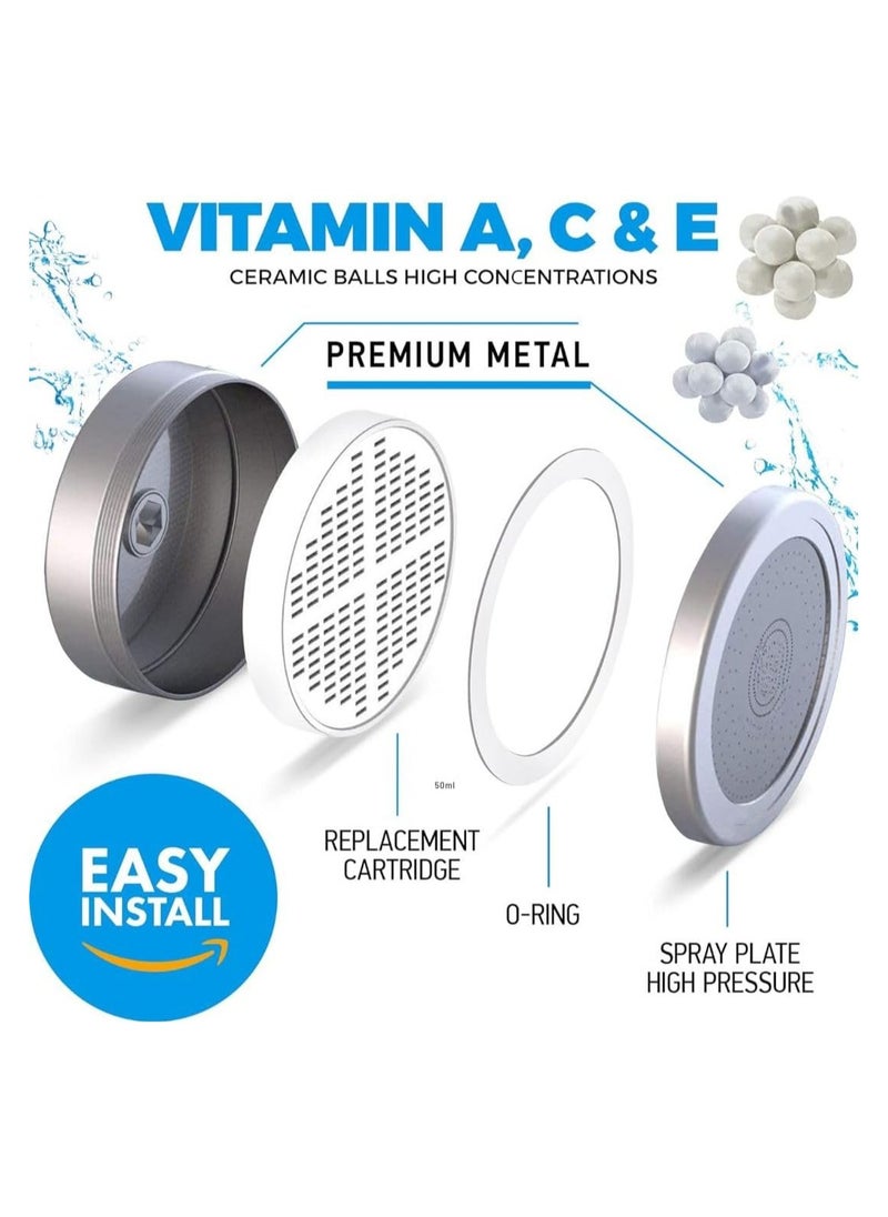 Filtered Shower Head Set 20+3 Stage Shower Filter for Hard Water Removes Chlorine and Harmful Substances - Showerhead Filter High Output
