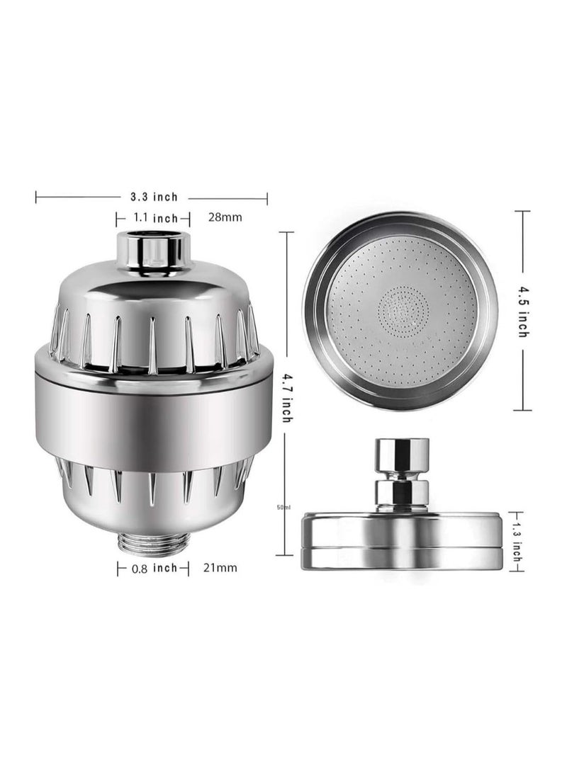 Filtered Shower Head Set 20+3 Stage Shower Filter for Hard Water Removes Chlorine and Harmful Substances - Showerhead Filter High Output