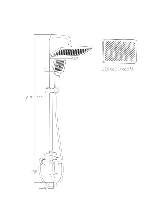 Milano Kobe Rain Shower Complete Set-Sq Chrome | Chrome plated metal Complete Shower Set | Rain Mixer Shower Combo Set Wall Mounted Rainfall Shower System For Toilet Bathroom - Chrome