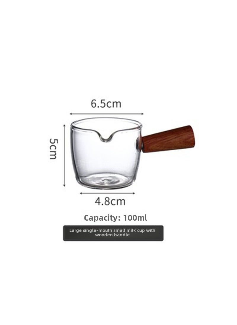 Wood Handle Mini Milk Jug Coffee Creamer Pitcher 100ml