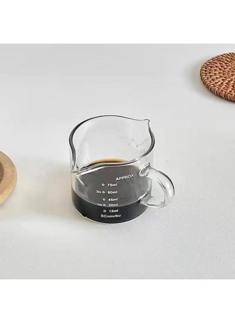 Wood Handle Mini Milk Jug Coffee Creamer Pitcher Glass handle (scale