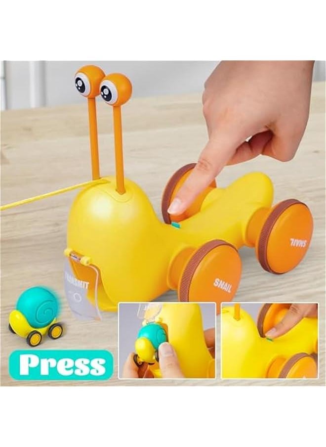 Pull Along Toddler Toys Snail Xylophone Toy Montessori Toddler Toys Learning Fine Motor Skills Busy Learners Toy Preschool Game for 2 3 4 Year Old 18 Months Girl Boy Kids