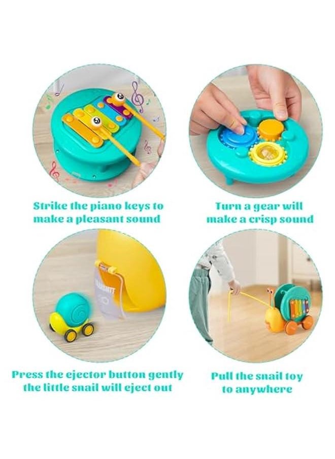 Pull Along Toddler Toys Snail Xylophone Toy Montessori Toddler Toys Learning Fine Motor Skills Busy Learners Toy Preschool Game for 2 3 4 Year Old 18 Months Girl Boy Kids