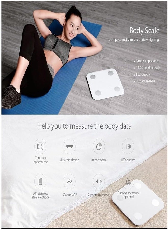 Body Composition Scale Fit App Smart Body Fat Scale Digital Bathroom Scale With Bmi, Body Fat, Muscle Mass