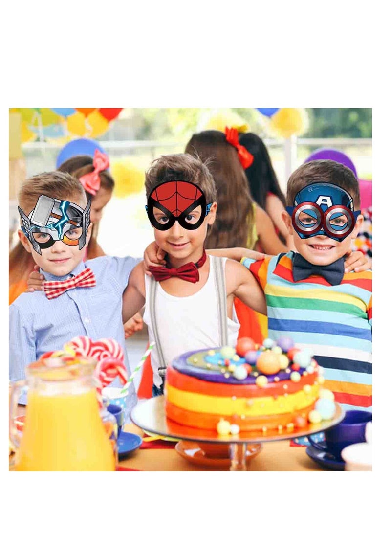 8pcs Superhero theme birthday party eye mask set kids cosplay eye patches Spiderman Batman paper masks hot Hallwoon party masks party prop