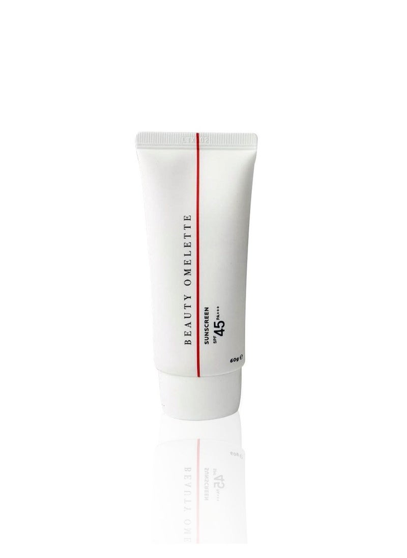 Broad-Spectrum SPF 45 Sunscreen Cream with Green Tea, Lavender, and Chamomile – Paraben & Fragrance-Free, Water-Based Formula for All Skin Types