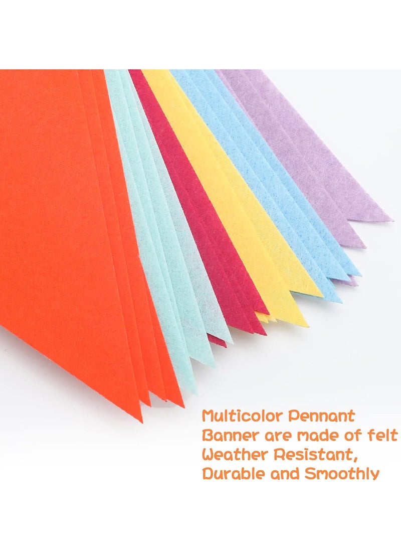 6 Sets Rainbow Pennant Banner Garland Multicolor Bunting Felt Fabric Pennant Banners Flags Rainbow Bunting for Birthday Party Festival Decorations (Vivid Colors)