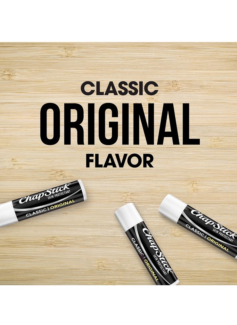 ChapStick Classic (3 Count) Original Flavor Skin Protectant Flavored Lip Balm Tube, 3 Count (Pack of 1)