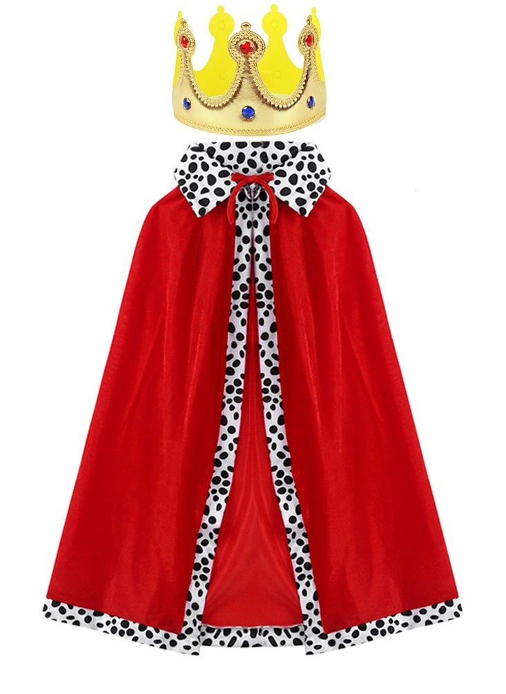 kids King's Cape Adults Costume Cloak for Men Velvet Cape