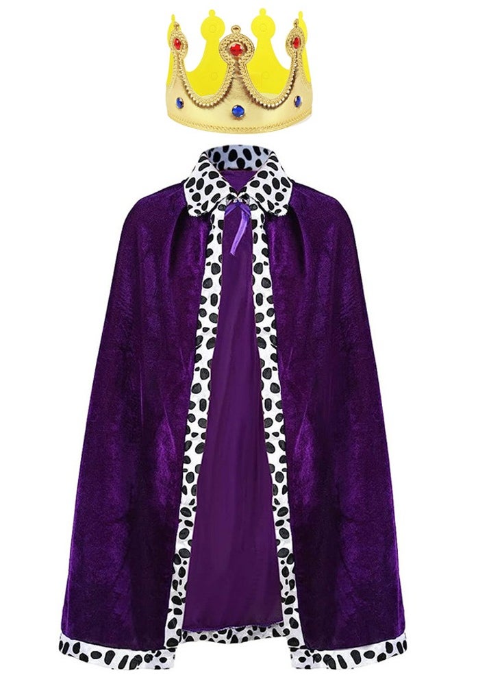 kids King's Cape Adults Costume Cloak for Men Velvet Cape