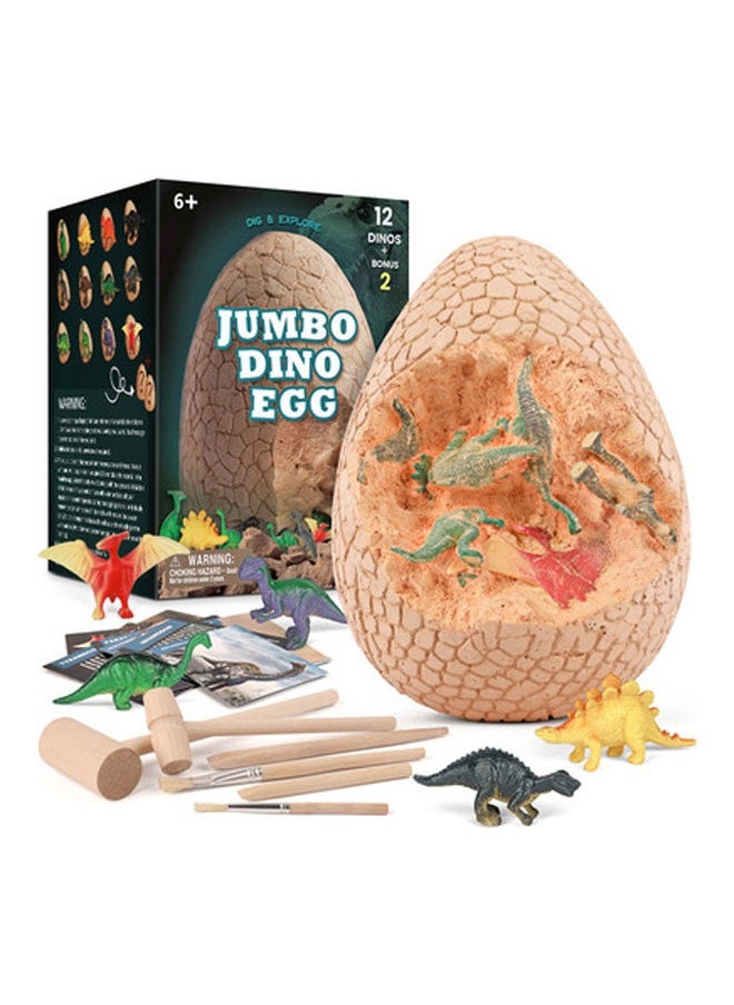 14-Piece Dinosaur Eggs Archaeological Excavation Learning Toy Set 15x15x20cm