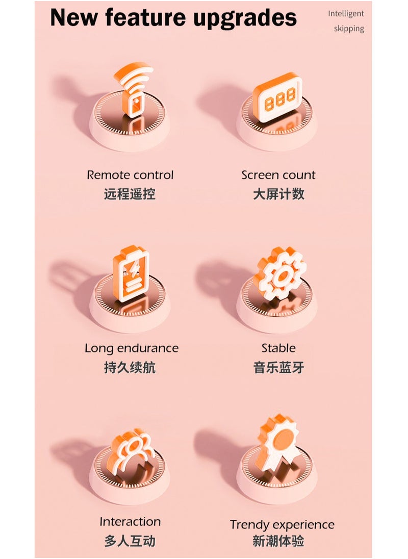 Automatic electronic counting electric remote control bluetooth music skipping rope machine  pink