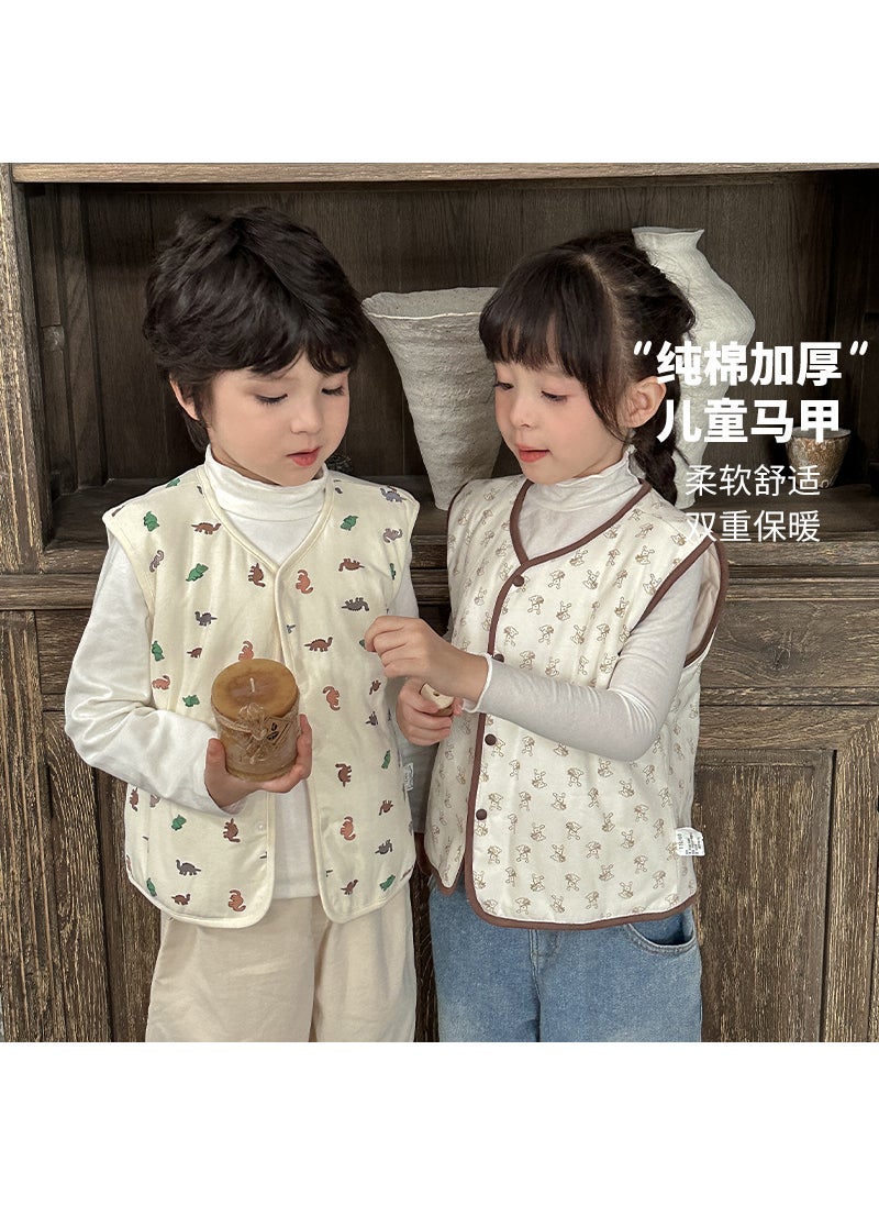 2024A Kids Double-Layer Cotton Vest Small floral