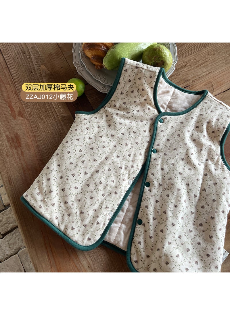 2024A Kids Double-Layer Cotton Vest Small floral