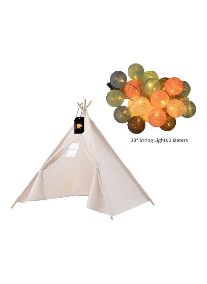 Chilldren's Play Tent With String Lights 140x140x180cm