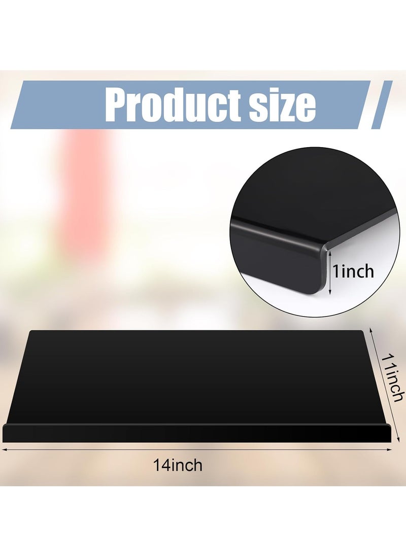 Acrylic Cutting Board for Kitchen Counter Cutting Board with Lip Non-Slip Lightweight Acrylic Chopping Board for Countertop Protector Cover Home and Kitchen Gifts (Black, 14 x 11 Inch)