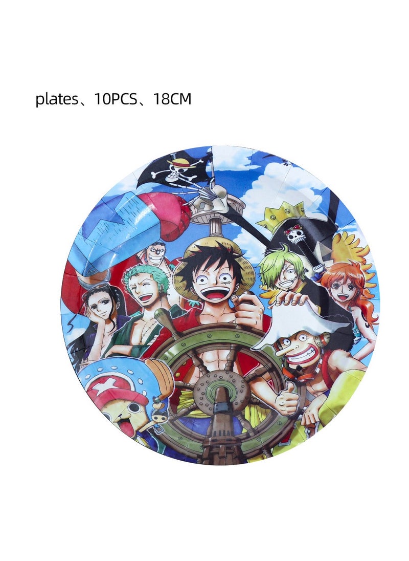 Anime One Piece theme birthday party decorations  disposable paper cups paper plates banner tableware set for kids party supplies