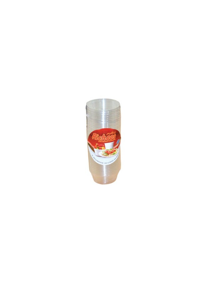 Plastic Clear Cup 50 CC with Lid - 50 PCS / 25 PKT