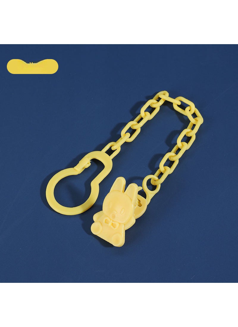 1 x 5 pcs Infant Pacifier Clip Chain Secure Holder Yellow