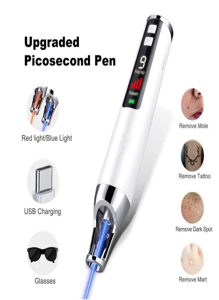 Handheld Laser Picosecond Skin Tattoo Dark Spot Removal Laser Pen Beauty Device（red light）