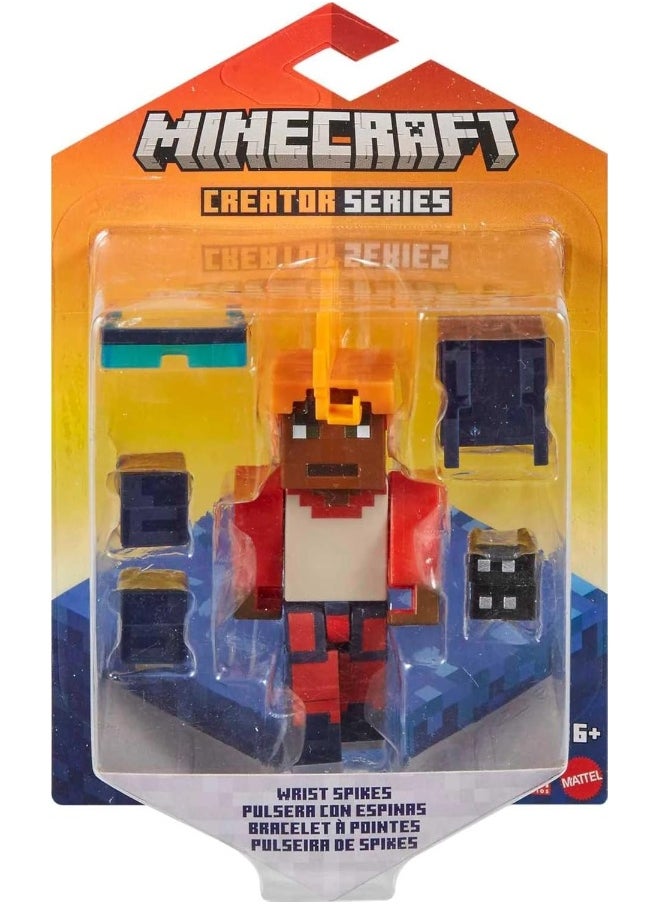 Minecraft Creator Series Wrist Spikes Figure, Collectible Building Toy, 3.25-inch Action Figure with Accessories, Gift for Ages 6 Years & Older