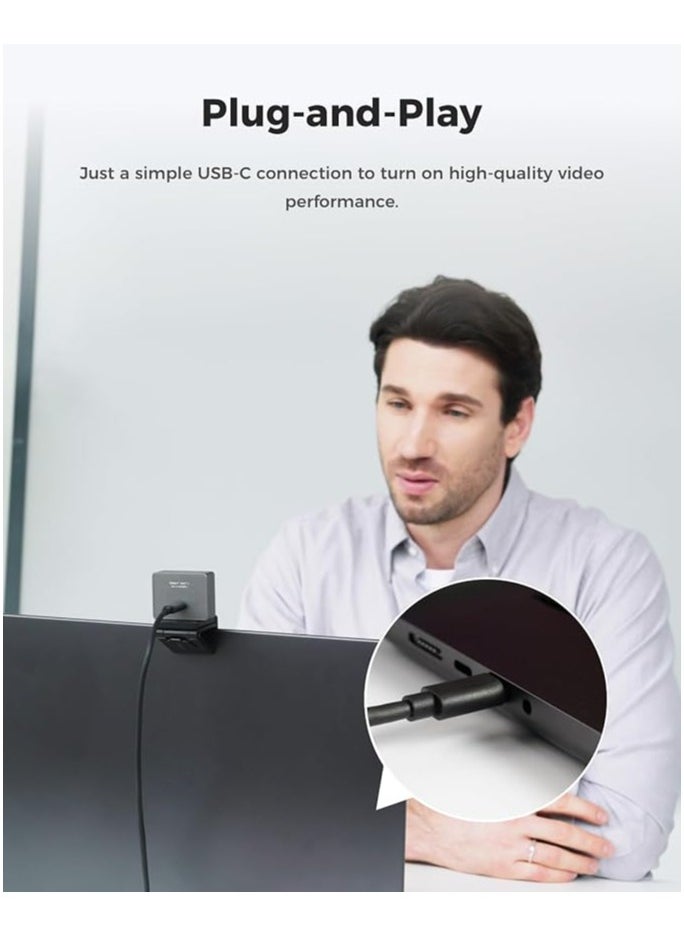 OBSBOT Meet 2-4K Webcam for PC Space Grey, Mini in Size, Mighty in Sight