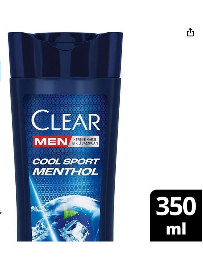 New Clear Men Anti-Dandruff Shampoo Cool Sport Menthol Refreshing Menthol Effect 350 Ml