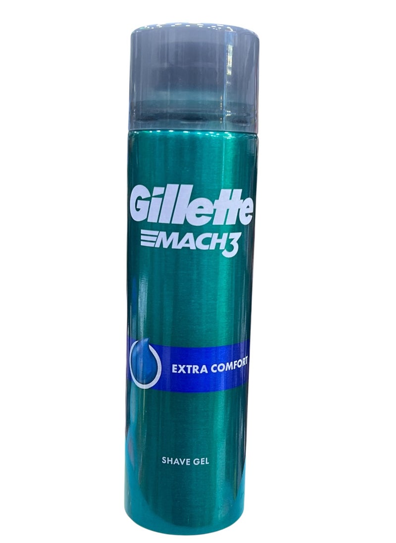 Gillette Mach3 Extra Comfort shaving Gel For Men 200ml (Pack of 3)