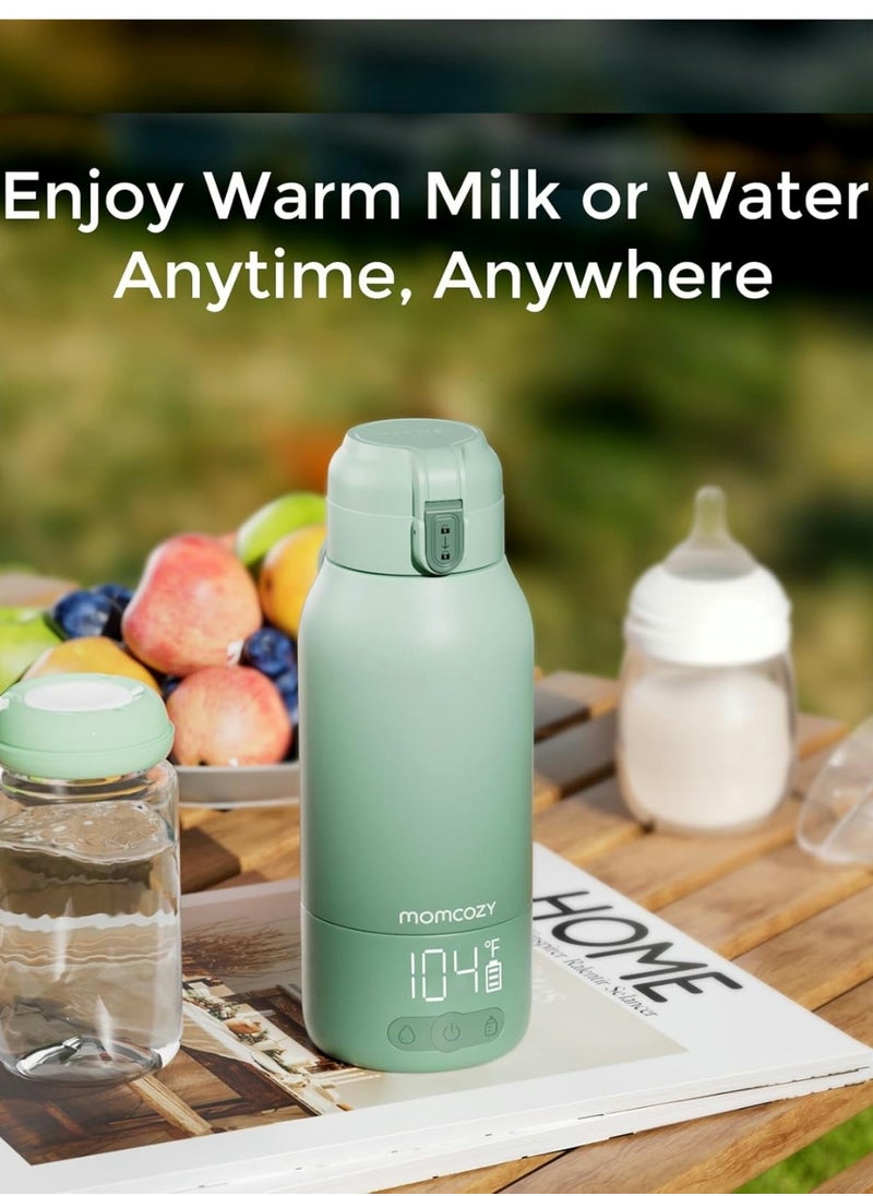Portable Milk Warmer for Travel – Dual Heating Modes for Breast Milk & Water, Portable Bottle Warmer with Fast Heating & Long Battery Life, 17 Ounces Large Capacity to Meet Your All-Day Needs