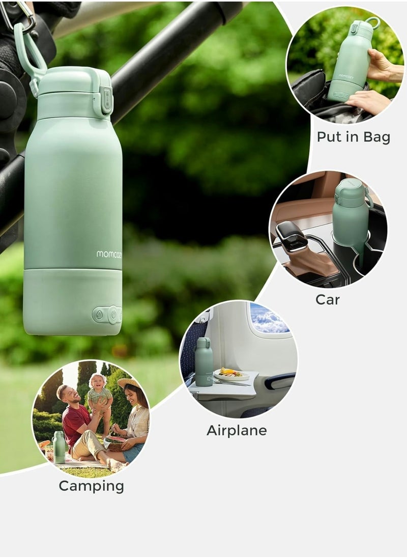 Portable Milk Warmer for Travel – Dual Heating Modes for Breast Milk & Water, Portable Bottle Warmer with Fast Heating & Long Battery Life, 17 Ounces Large Capacity to Meet Your All-Day Needs