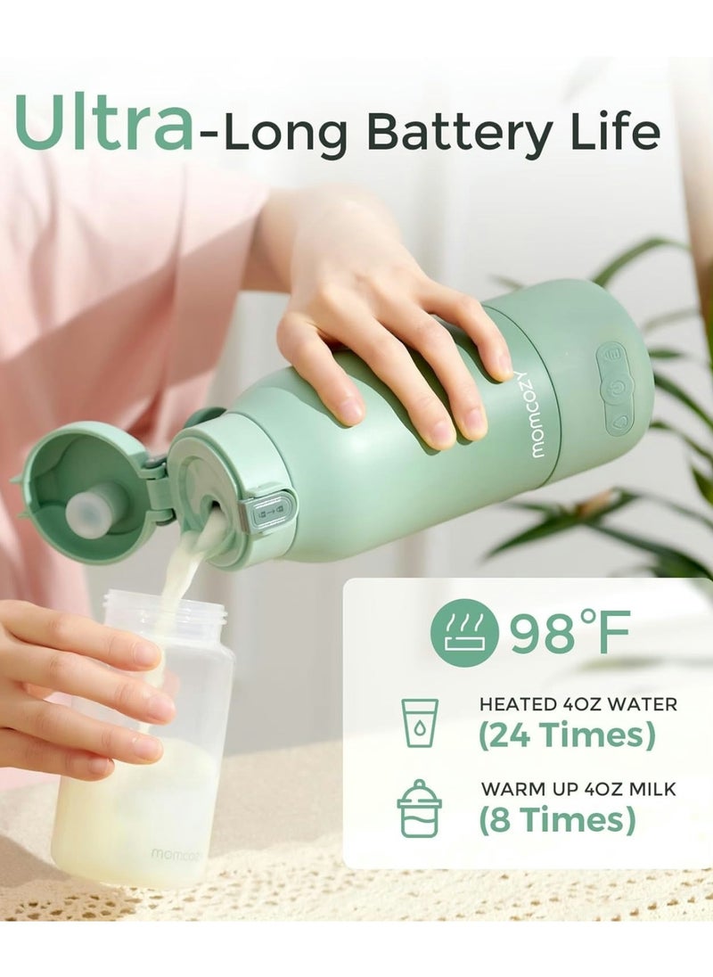 Portable Milk Warmer for Travel – Dual Heating Modes for Breast Milk & Water, Portable Bottle Warmer with Fast Heating & Long Battery Life, 17 Ounces Large Capacity to Meet Your All-Day Needs