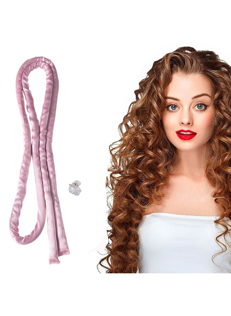 1 x 5 pcs 1.6M Extra-Long Wave Curler Wand Deep pink