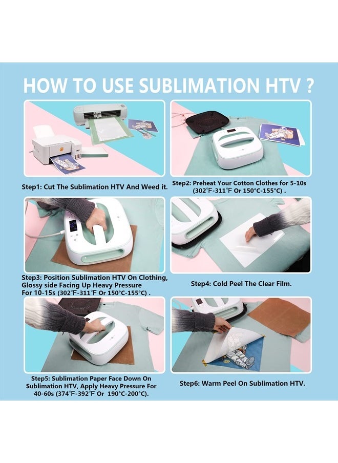 Sublimation HTV for Dark Fabric/Light Fabric - Matte Sublimation Vinyl 12