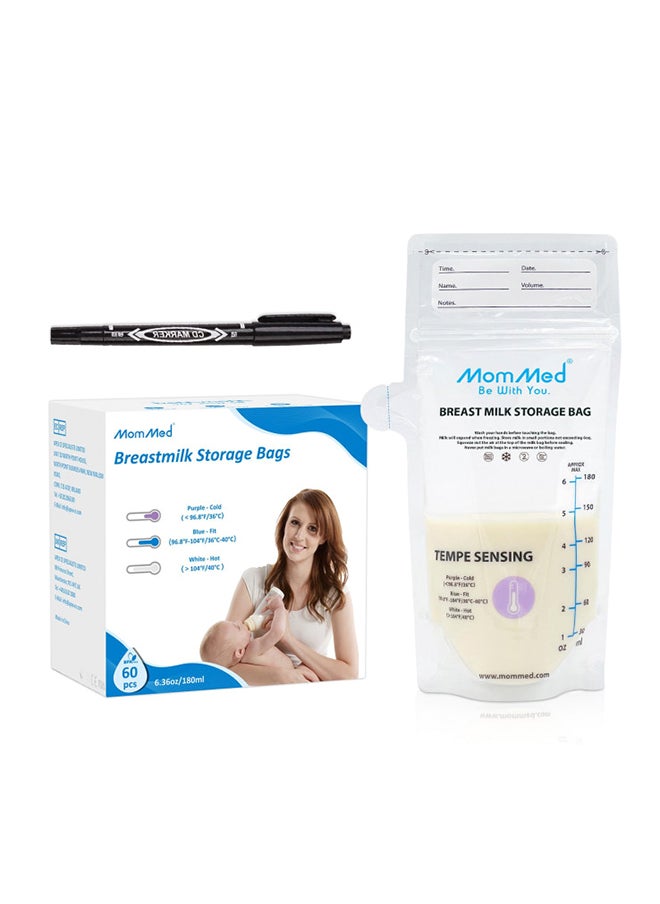 Breast Milk Storage Bags - 60 Pieces