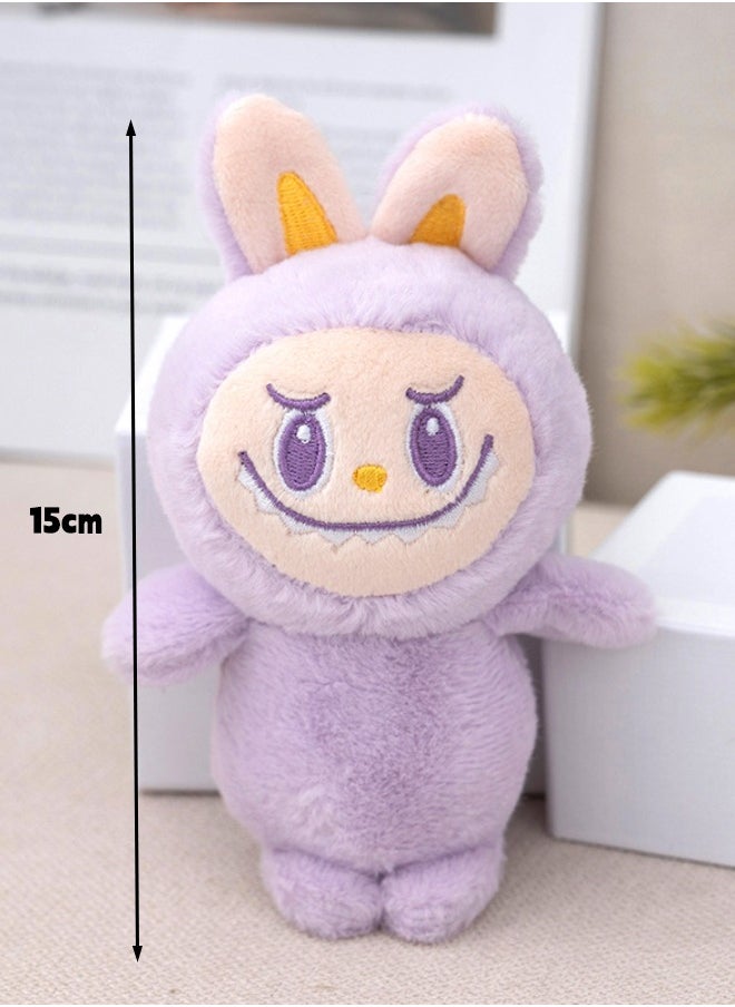 15cm Labubu Doll, Labubu Plush Doll, Stuffed Doll Cartoon Premium Soft Plush Figure Toy for Ages 3 u0026 Up, Purple