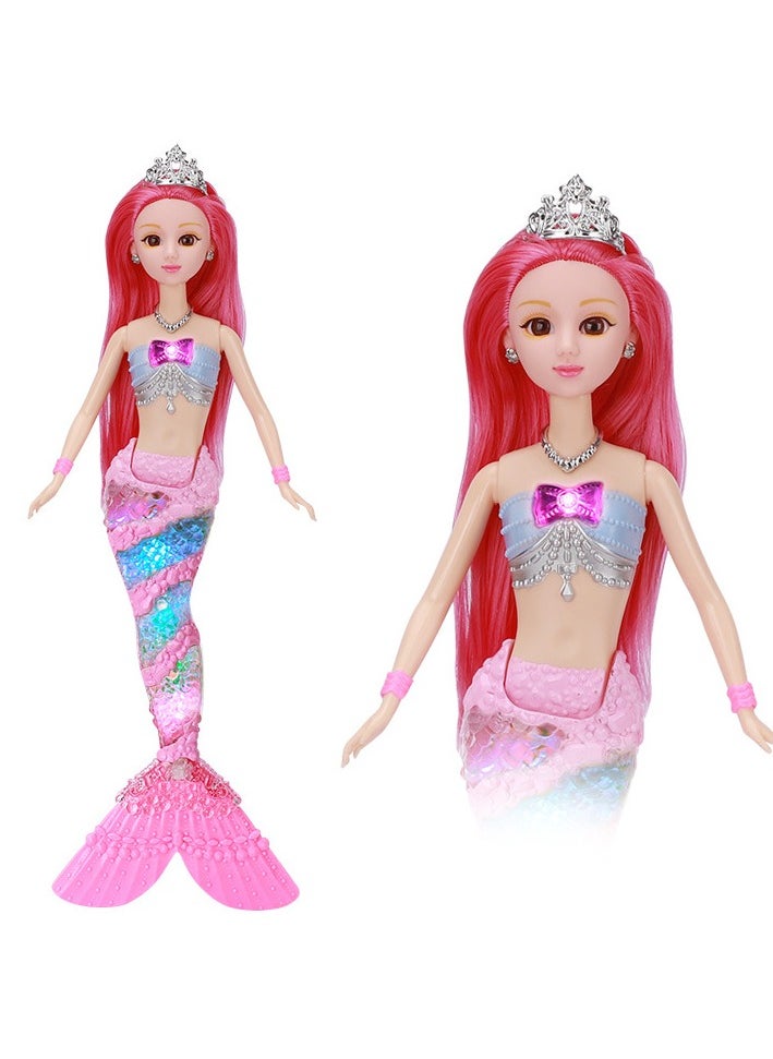 New Children's Mermaid Toy Doll Girl Music Glowing Mermaid Princess Set