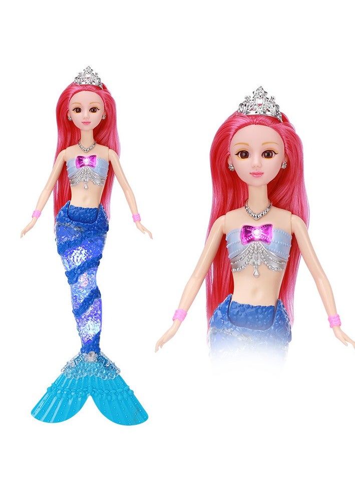 New Children's Mermaid Toy Doll Girl Music Glowing Mermaid Princess Set