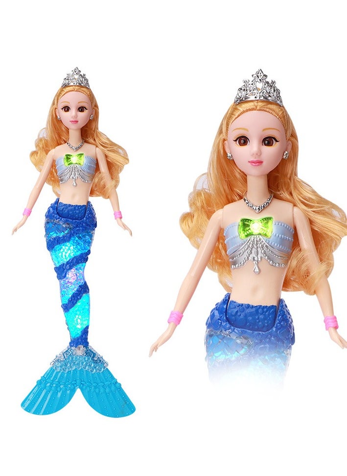 New Children's Mermaid Toy Doll Girl Music Glowing Mermaid Princess Set