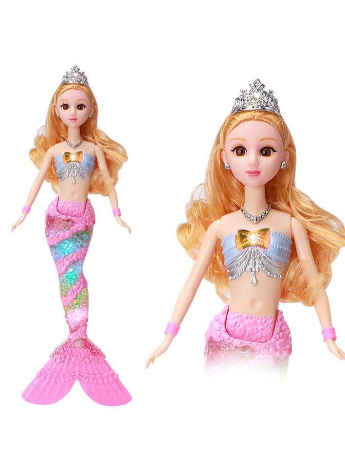 New Children's Mermaid Toy Doll Girl Music Glowing Mermaid Princess Set