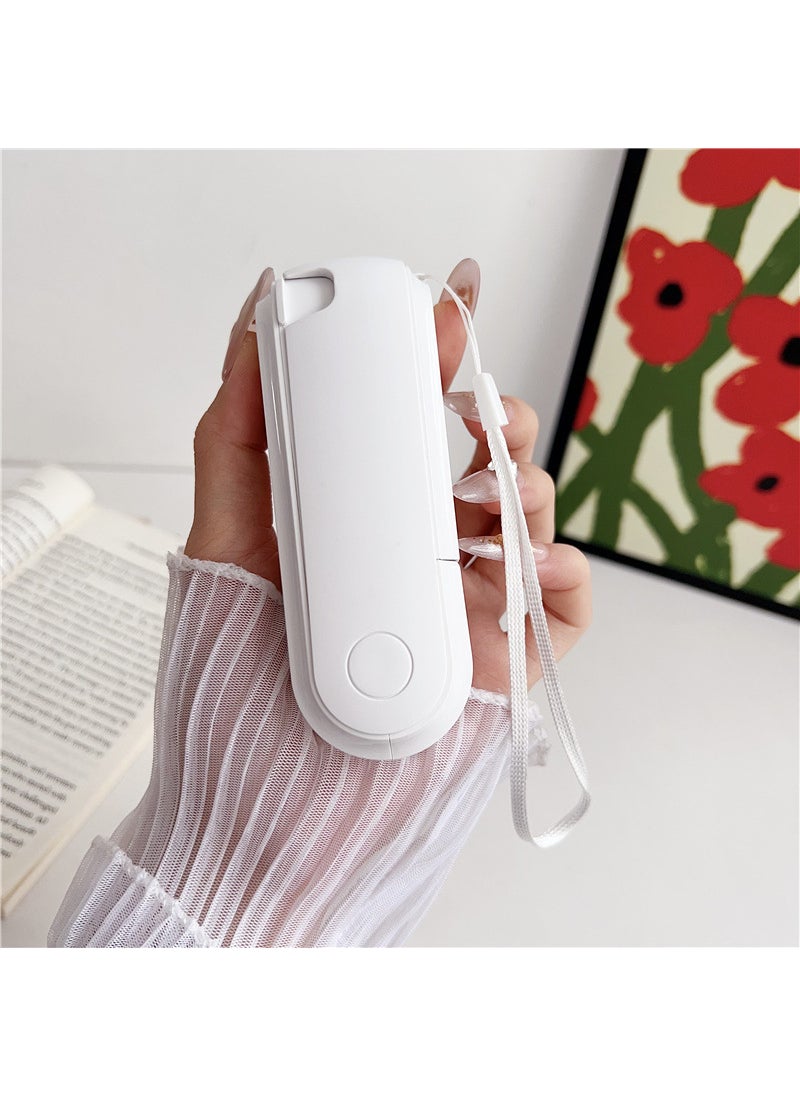 Rechargeable Mini USB Fan with Custom LogoF06 white [Android interface/1200mAh function: foldable/mobile phone bracket/mirror]] F06 white [Android interface/1200mAh function: foldable/mobile phone bracket/mirror]]