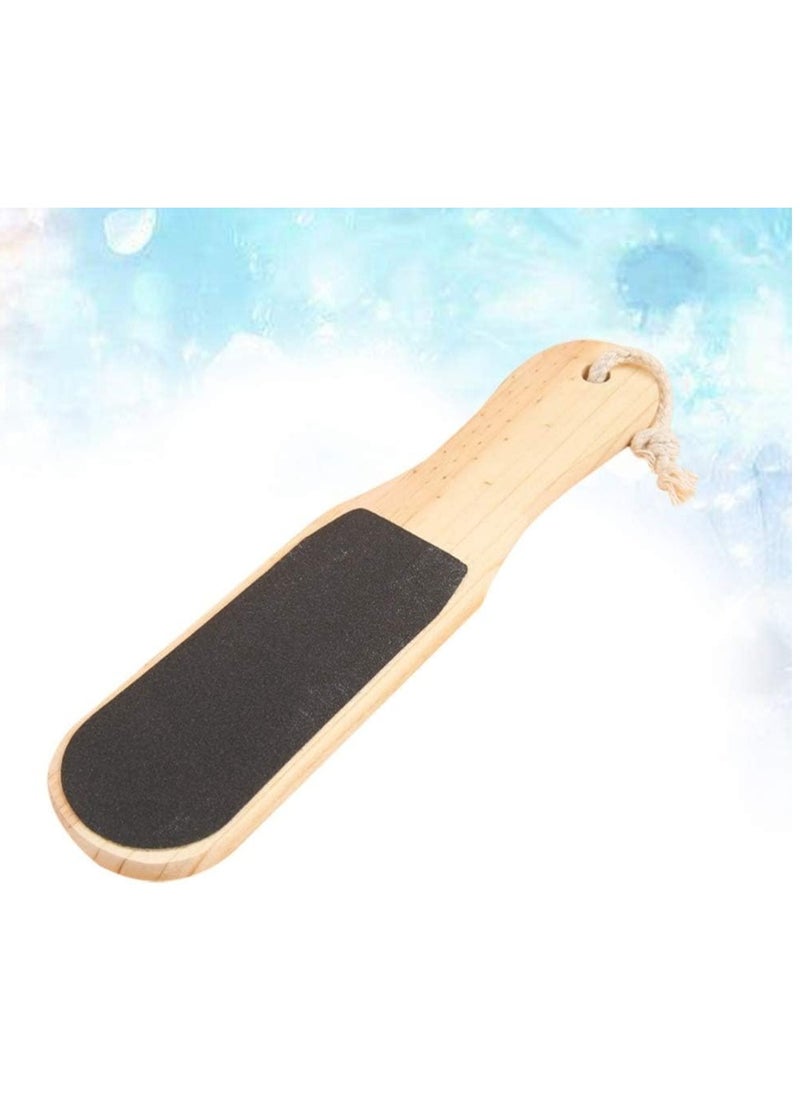 Double-Sided Wood Foot Rasp Dead Skin Callus Remover Foot File Exfoliating Brush Wooden Handle Pedicure Scrubber