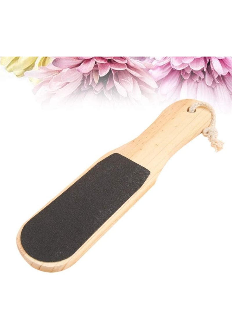 Double-Sided Wood Foot Rasp Dead Skin Callus Remover Foot File Exfoliating Brush Wooden Handle Pedicure Scrubber