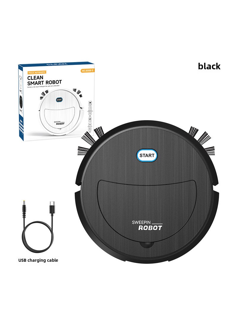 2024 Smart Robot Vacuum 3-in-1 Sweep Suction Mop Black