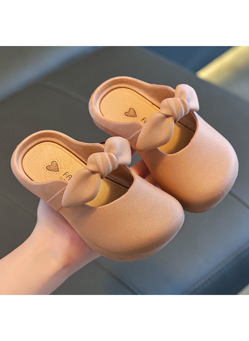 Cute Princess Girls Summer Slippers Non-slipLovely Baotou-Curry Lovely Baotou-Curry