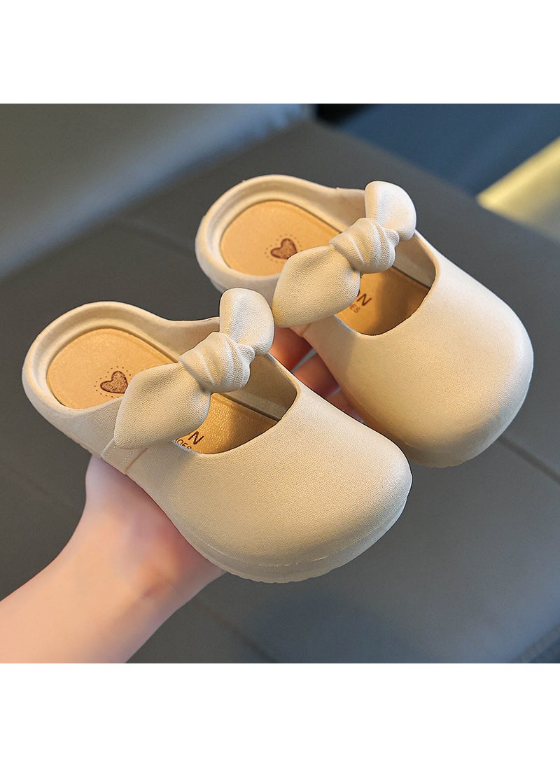 Cute Princess Girls Summer Slippers Non-slipCute Baotou-beige Cute Baotou-beige