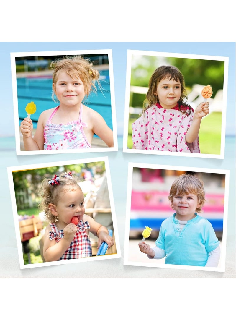 Ice Lolly Moulds with Sticks 6 Pieces Mini Ice Pop Moulds Silicone for Baby Food Grade BPA Free Reusable Cute Popsicle Mould Easy Release Homemade Ice Cream Moulds Ice Lolly Maker for Kids